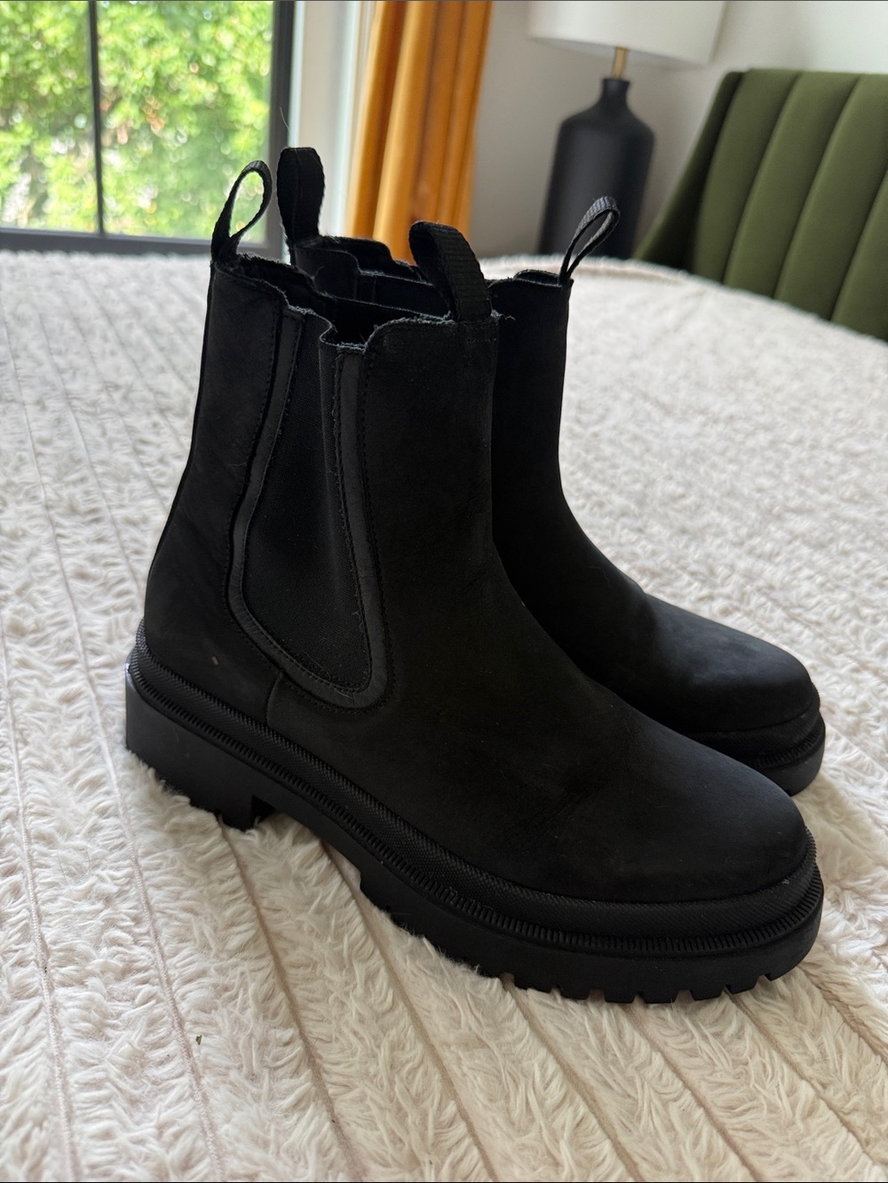 Thursday Black Chelsea Legend platform Boots leather- women’s size 8.5